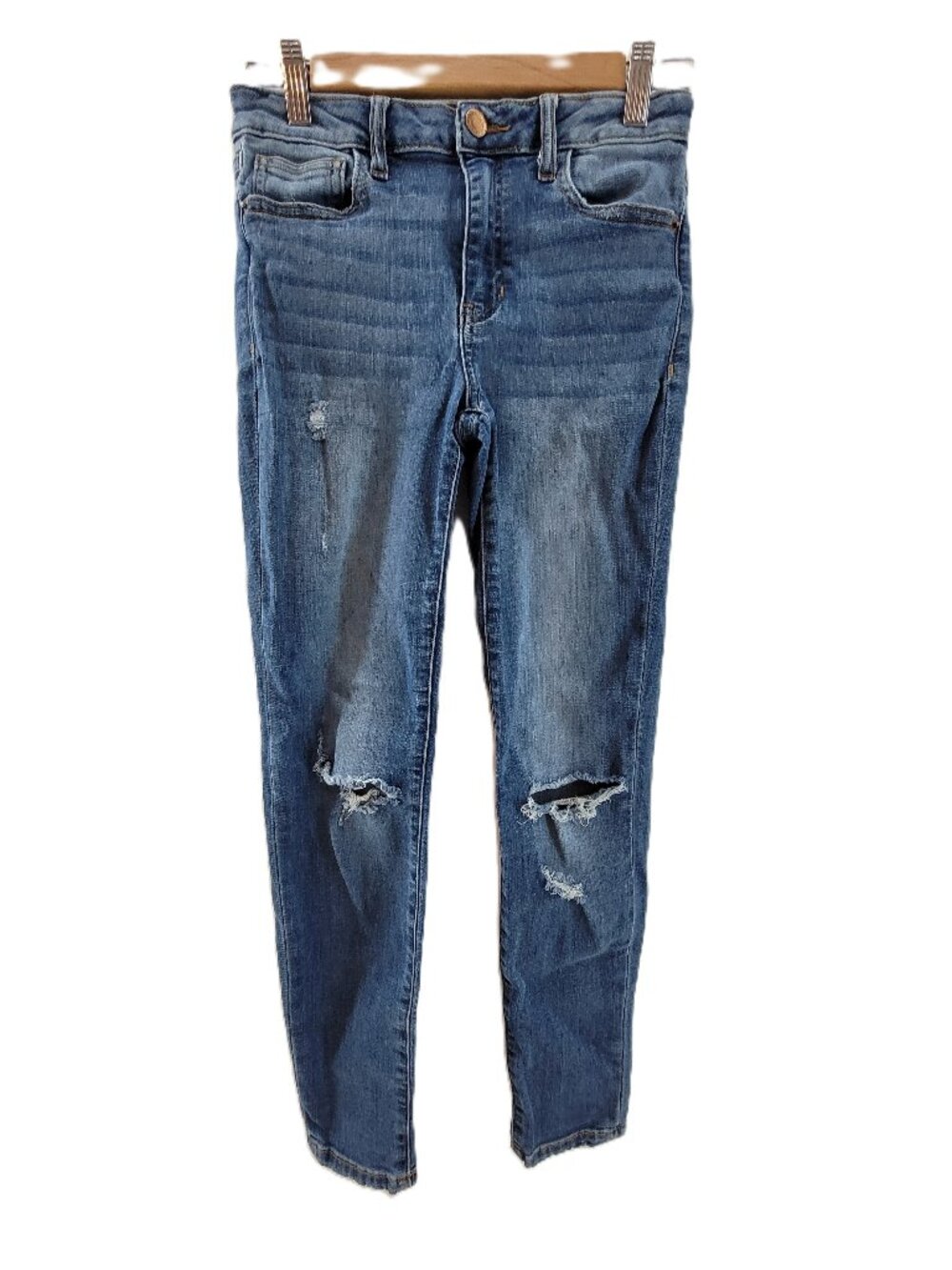 Harper Heritage Jeans Women's 26 Blue Stretch Destructed Skinny Distressed